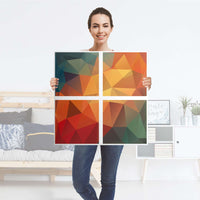 Klebefolie für Möbel Polygon - IKEA Kallax Regal 4 Türen - Folie