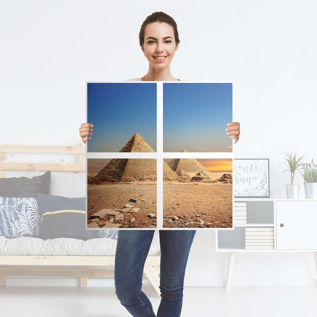 Klebefolie für Möbel Pyramids - IKEA Kallax Regal 4 Türen - Folie