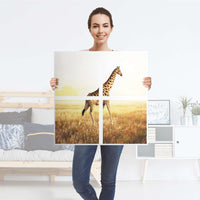 Klebefolie für Möbel Savanna Giraffe - IKEA Kallax Regal 4 Türen - Folie
