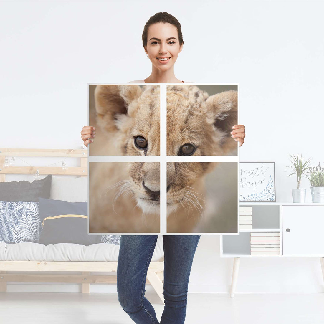 Klebefolie für Möbel Simba - IKEA Kallax Regal 4 Türen - Folie