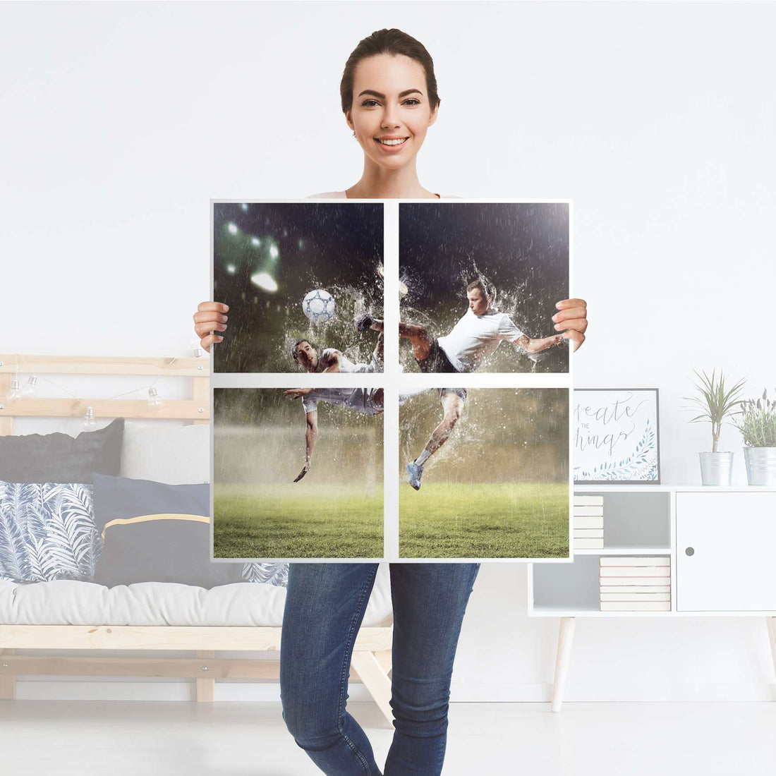 Klebefolie für Möbel Soccer - IKEA Kallax Regal 4 Türen - Folie