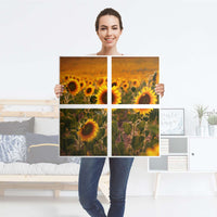 Klebefolie für Möbel Sunflowers - IKEA Kallax Regal 4 Türen - Folie