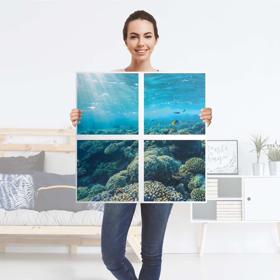 Klebefolie für Möbel Underwater World - IKEA Kallax Regal 4 Türen - Folie