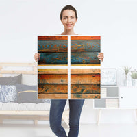 Klebefolie für Möbel Wooden - IKEA Kallax Regal 4 Türen - Folie