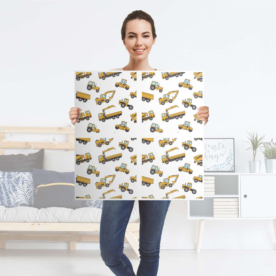 Klebefolie für Möbel Working Cars - IKEA Kallax Regal 4 Türen - Folie
