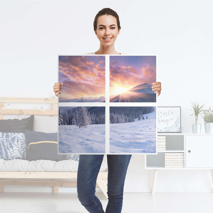 Klebefolie für Möbel Zauberhafte Winterlandschaft - IKEA Kallax Regal 4 Türen - Folie