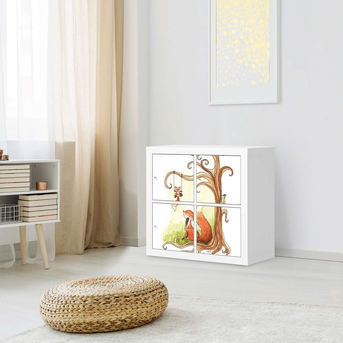 Klebefolie für Möbel Füchse - IKEA Kallax Regal 4 Türen - Kinderzimmer