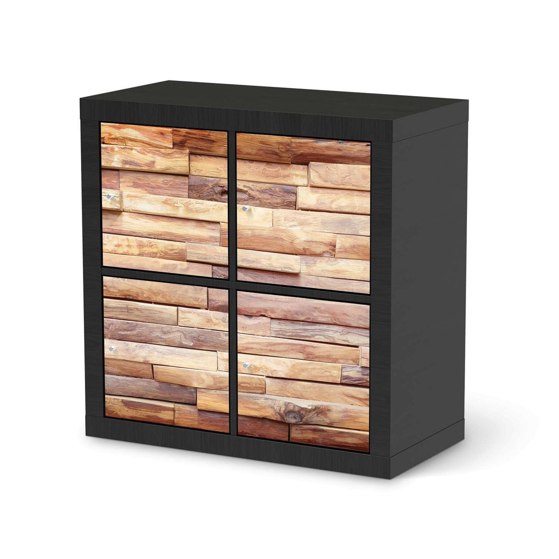 Klebefolie für Möbel Artwood - IKEA Kallax Regal 4 Türen - schwarz