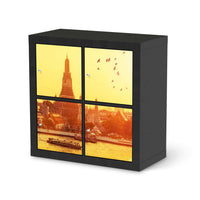 Klebefolie für Möbel Bangkok Sunset - IKEA Kallax Regal 4 Türen - schwarz