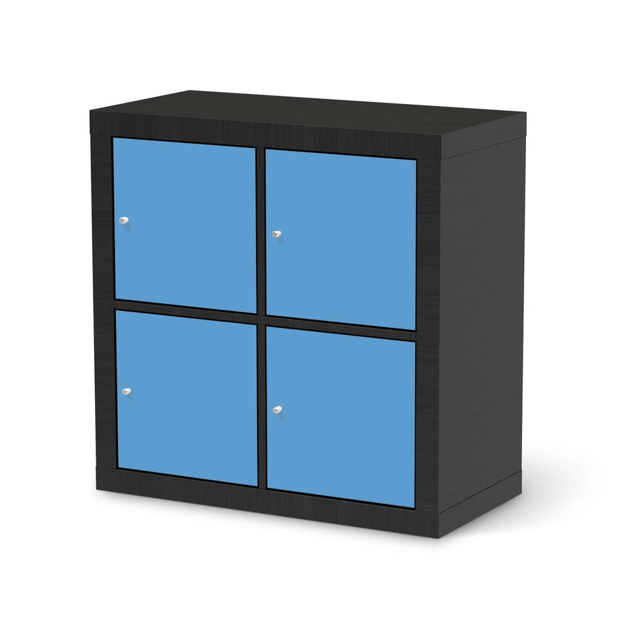 Klebefolie für Möbel Blau Light - IKEA Kallax Regal 4 Türen - schwarz