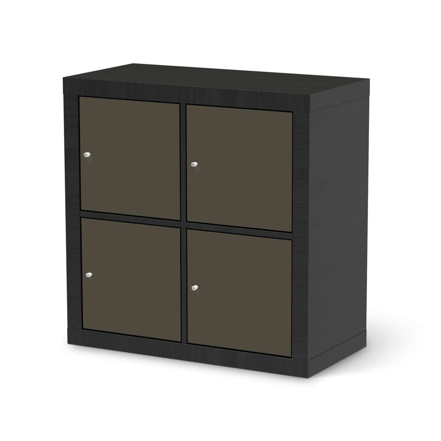 Klebefolie für Möbel Braungrau Dark - IKEA Kallax Regal 4 Türen - schwarz
