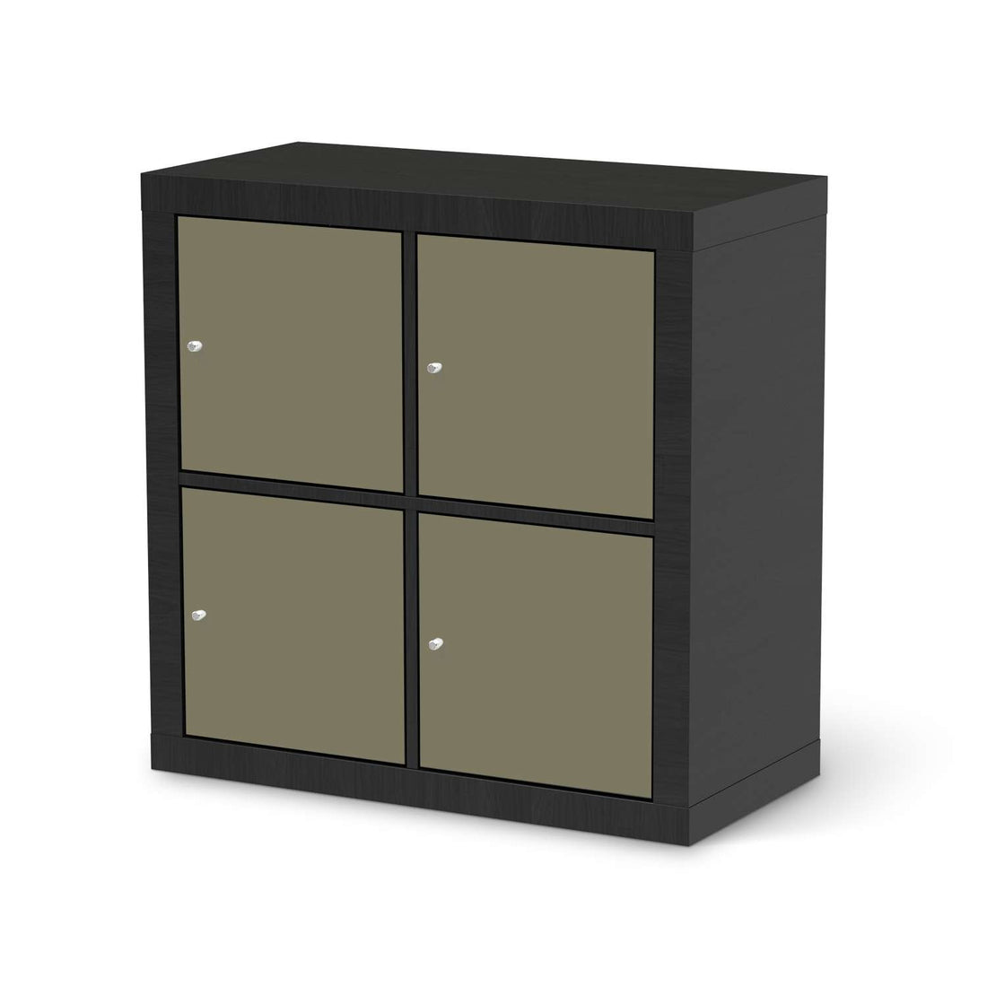 Klebefolie für Möbel Braungrau Light - IKEA Kallax Regal 4 Türen - schwarz