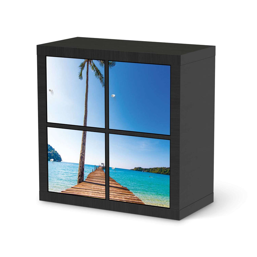 Klebefolie für Möbel Caribbean - IKEA Kallax Regal 4 Türen - schwarz