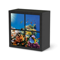 Klebefolie für Möbel Coral Reef - IKEA Kallax Regal 4 Türen - schwarz