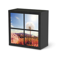 Klebefolie für Möbel Dandelion - IKEA Kallax Regal 4 Türen - schwarz