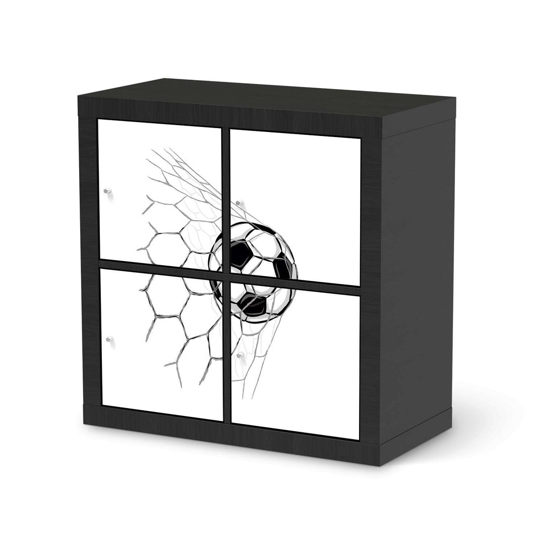 Klebefolie für Möbel Eingenetzt - IKEA Kallax Regal 4 Türen - schwarz