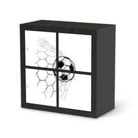 Klebefolie für Möbel Eingenetzt - IKEA Kallax Regal 4 Türen - schwarz