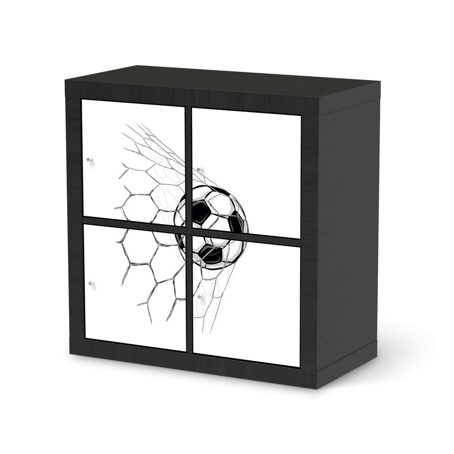 Klebefolie für Möbel Eingenetzt - IKEA Kallax Regal 4 Türen - schwarz