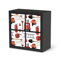 Klebefolie für Möbel Firefighter - IKEA Kallax Regal 4 Türen - schwarz