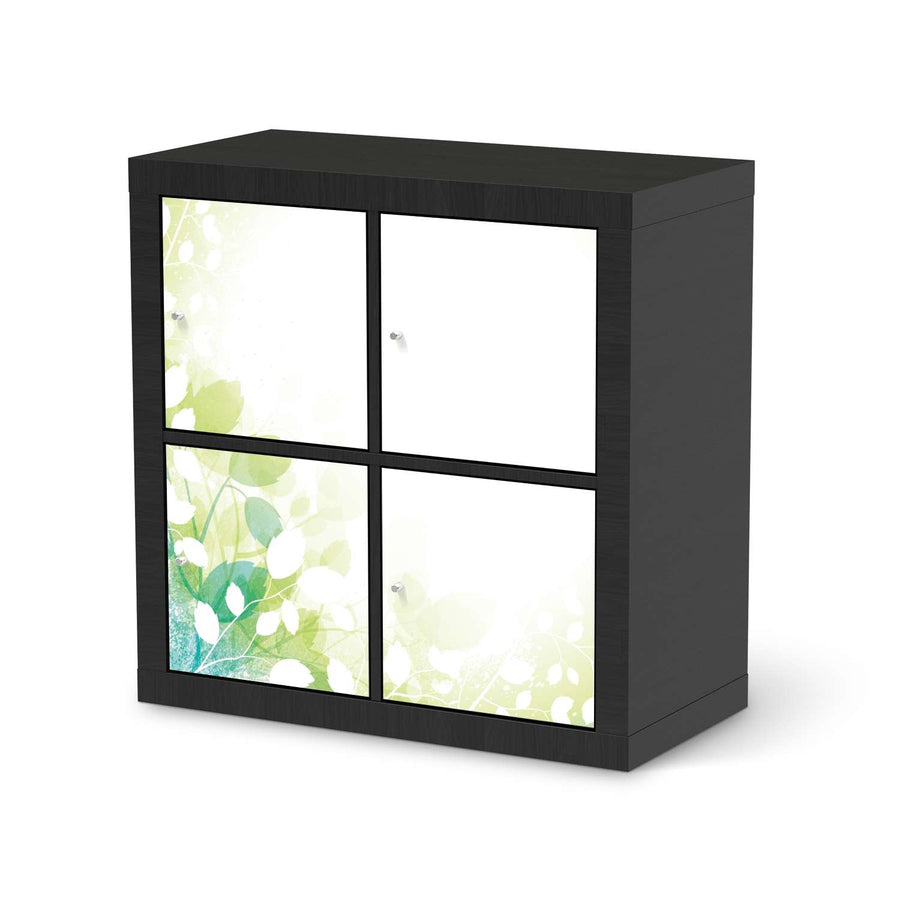 Klebefolie für Möbel Flower Light - IKEA Kallax Regal 4 Türen - schwarz