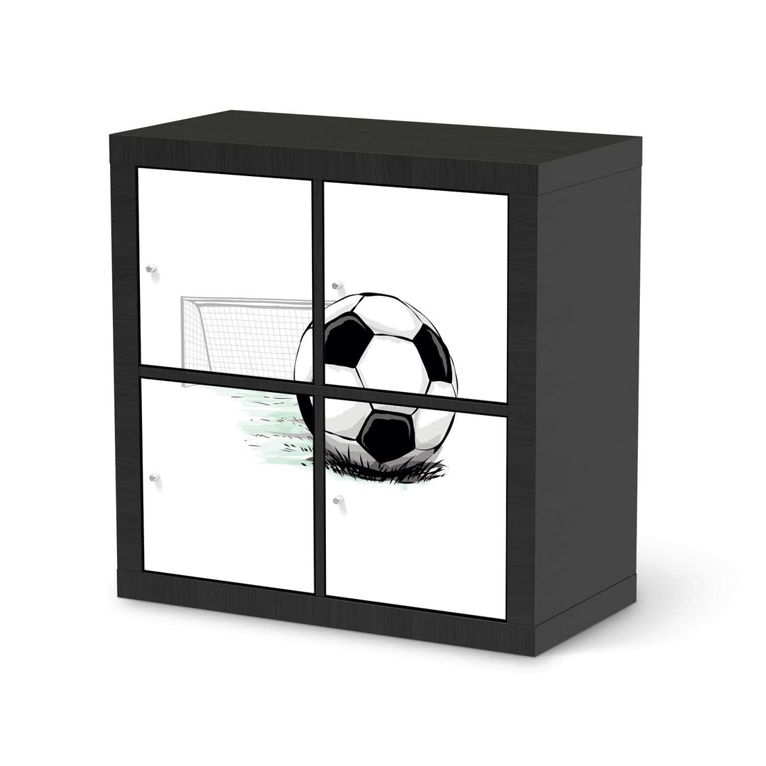 Klebefolie für Möbel Freistoss - IKEA Kallax Regal 4 Türen - schwarz