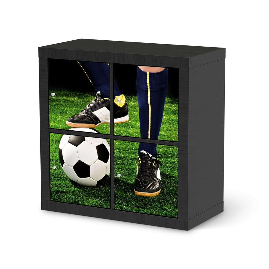 Klebefolie für Möbel Fussballstar - IKEA Kallax Regal 4 Türen - schwarz