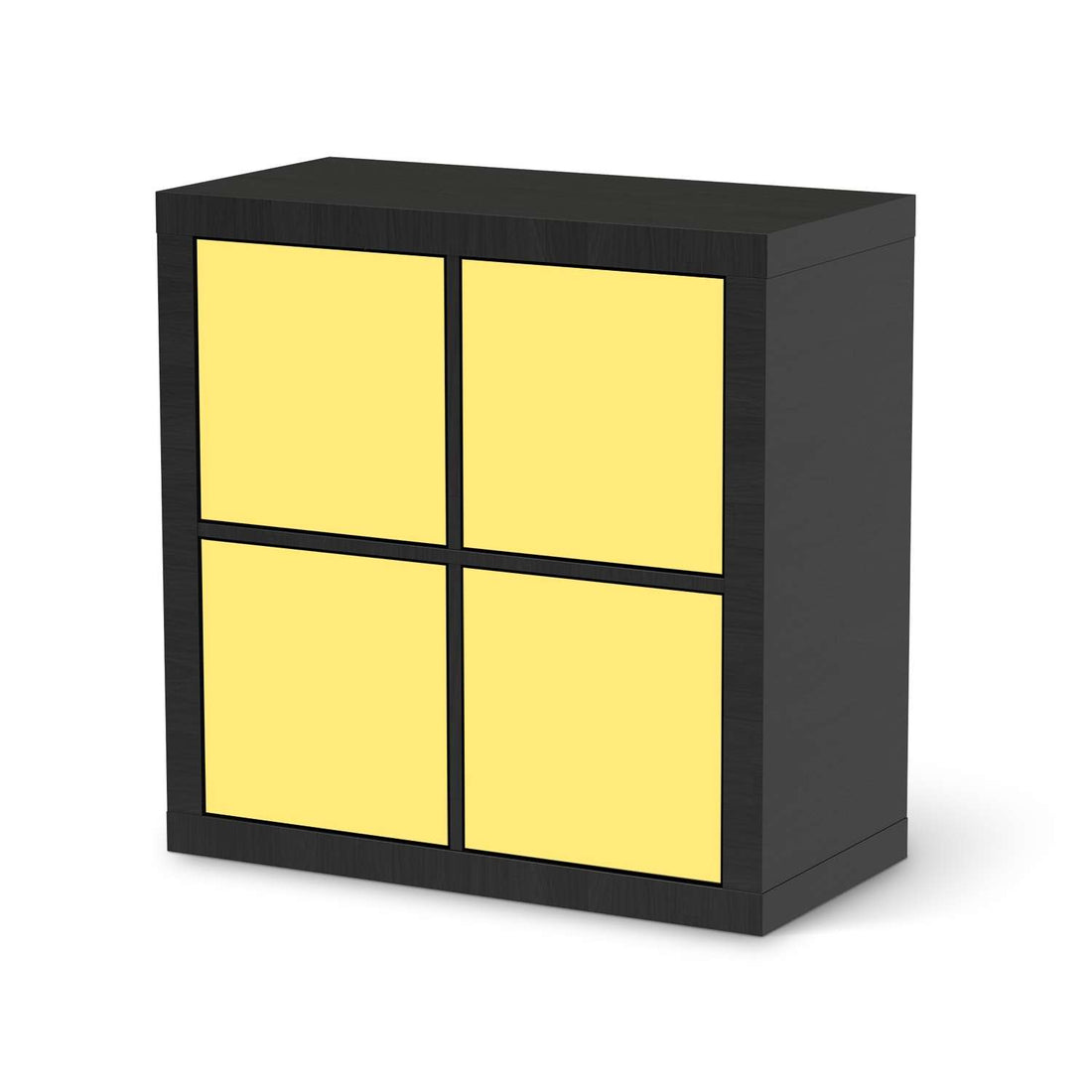 Klebefolie für Möbel Gelb Light - IKEA Kallax Regal 4 Türen - schwarz