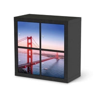 Klebefolie für Möbel Golden Gate - IKEA Kallax Regal 4 Türen - schwarz