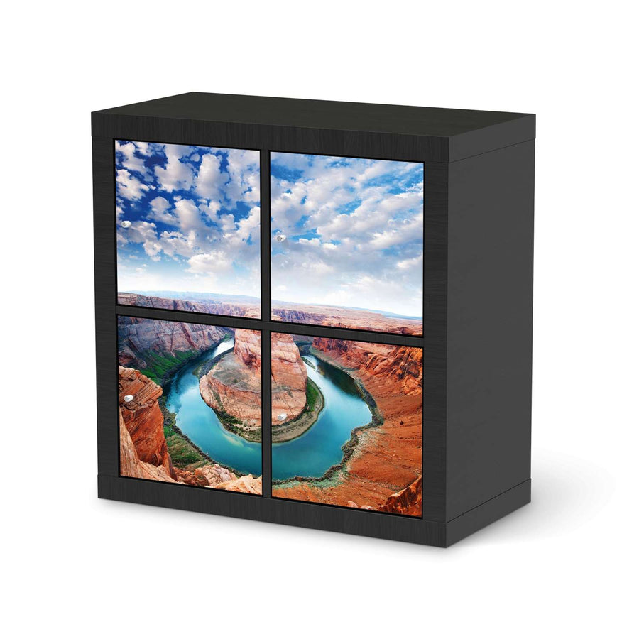 Klebefolie für Möbel Grand Canyon - IKEA Kallax Regal 4 Türen - schwarz