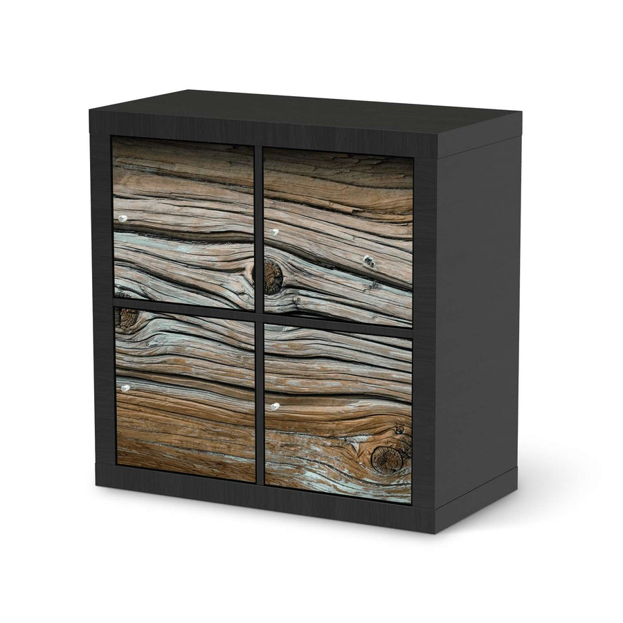 Klebefolie für Möbel Hochbejahrt - IKEA Kallax Regal 4 Türen - schwarz