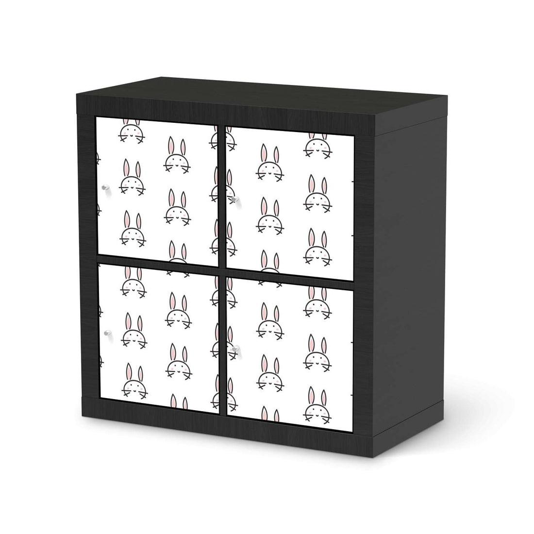 Klebefolie für Möbel Hoppel - IKEA Kallax Regal 4 Türen - schwarz