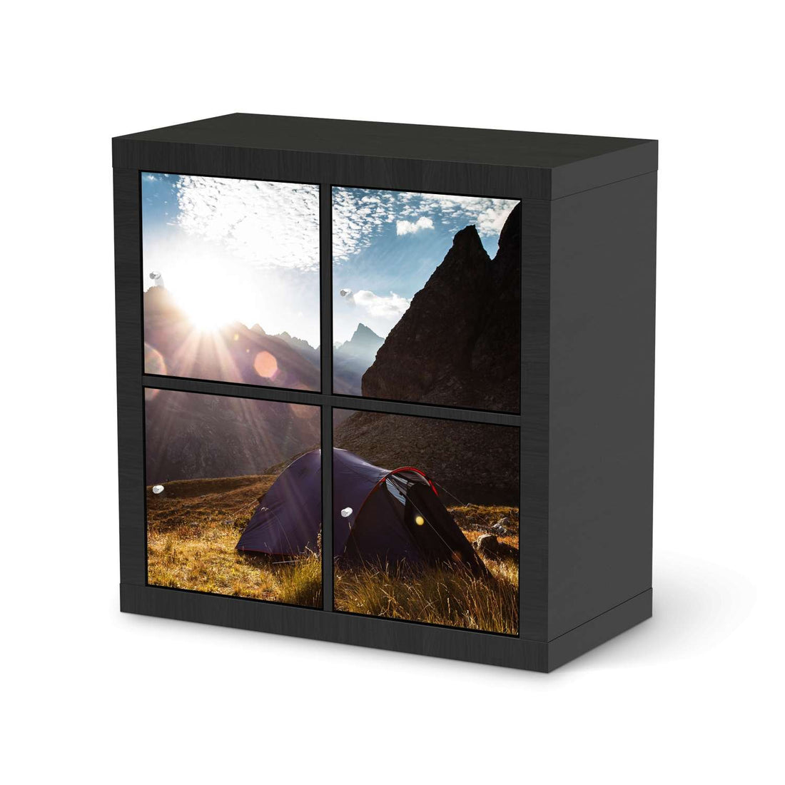 Klebefolie für Möbel Into the Wild - IKEA Kallax Regal 4 Türen - schwarz