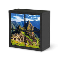Klebefolie für Möbel Machu Picchu - IKEA Kallax Regal 4 Türen - schwarz