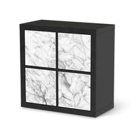 Klebefolie für Möbel Marmor weiß - IKEA Kallax Regal 4 Türen - schwarz