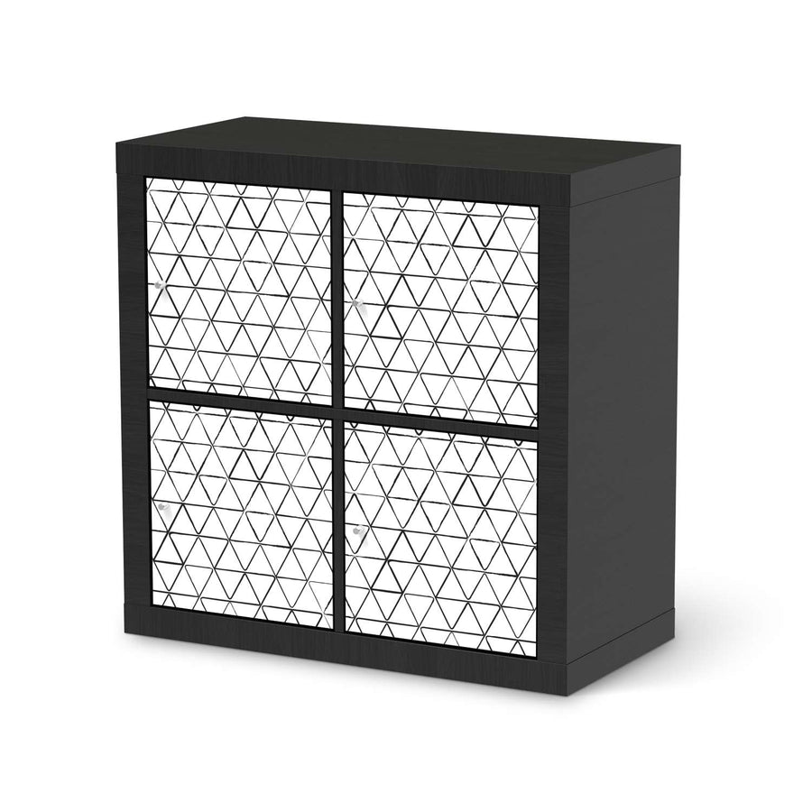 Klebefolie für Möbel Mediana - IKEA Kallax Regal 4 Türen - schwarz
