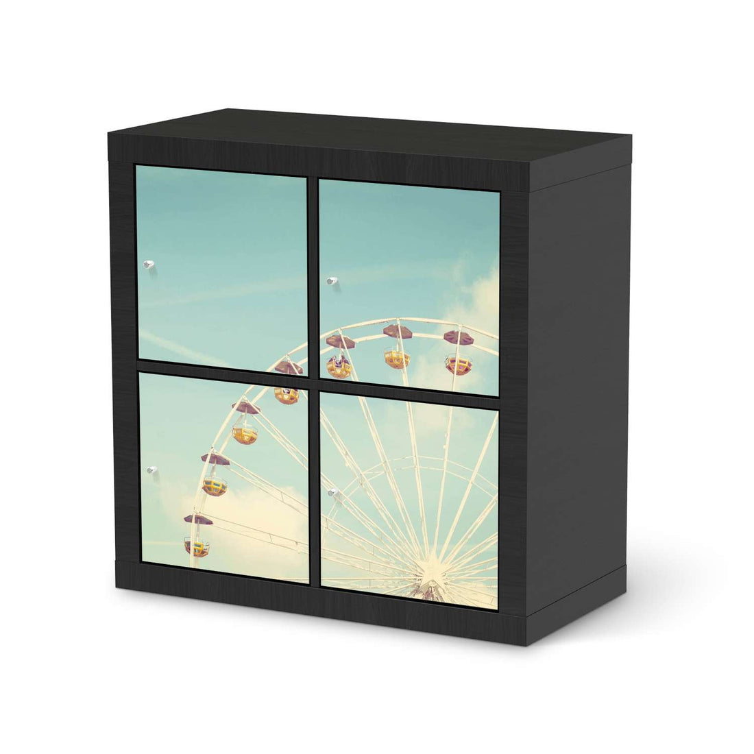 Klebefolie für Möbel Merry go round - IKEA Kallax Regal 4 Türen - schwarz