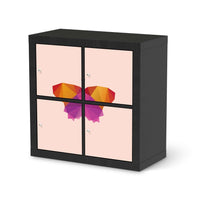 Klebefolie für Möbel Origami Butterfly - IKEA Kallax Regal 4 Türen - schwarz