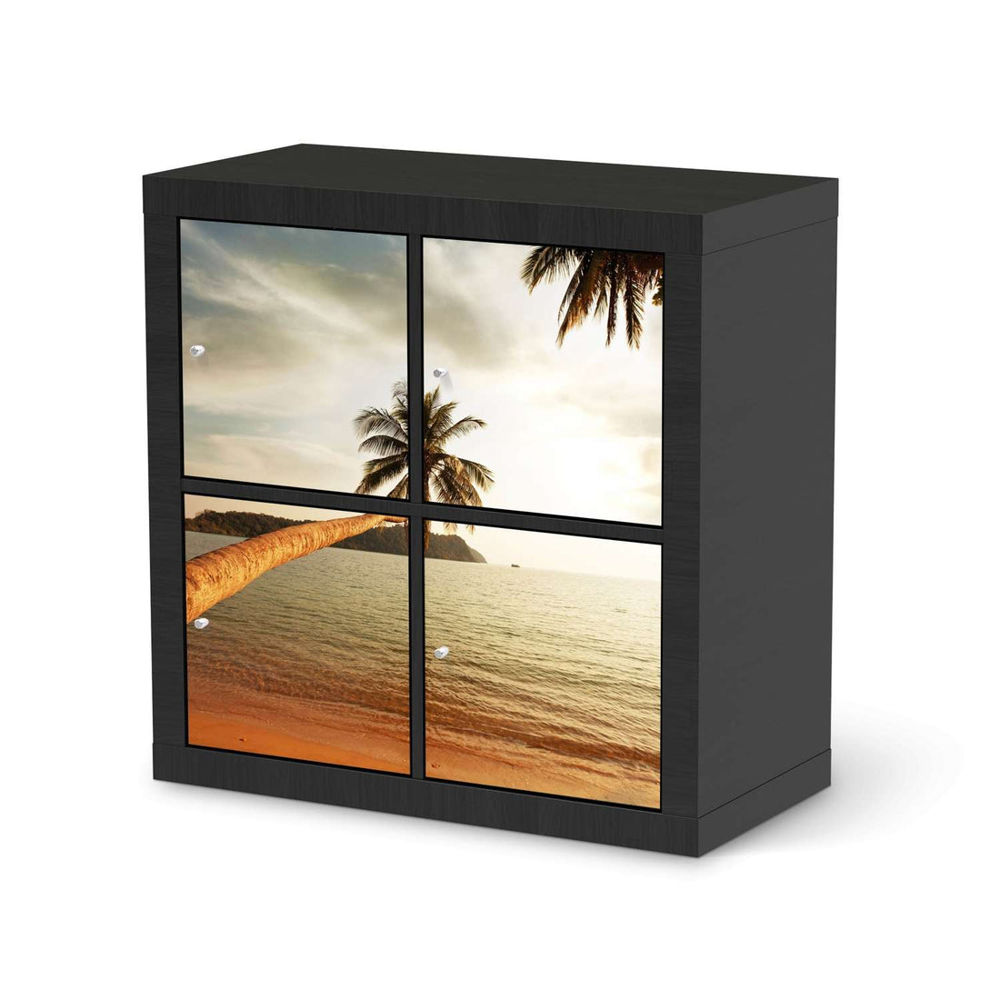 Klebefolie für Möbel Paradise - IKEA Kallax Regal 4 Türen - schwarz
