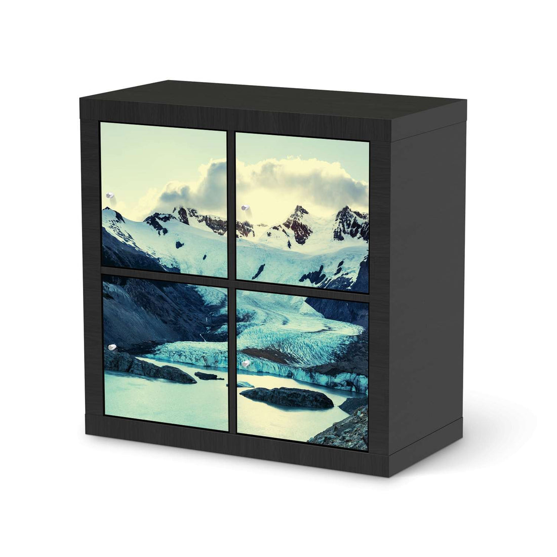 Klebefolie für Möbel Patagonia - IKEA Kallax Regal 4 Türen - schwarz