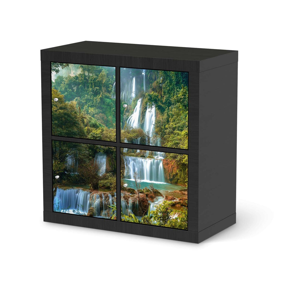 Klebefolie für Möbel Rainforest - IKEA Kallax Regal 4 Türen - schwarz