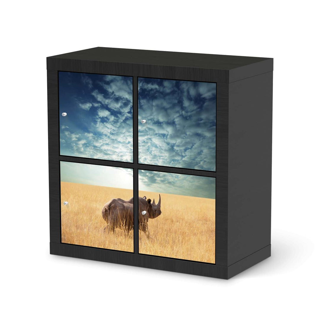 Klebefolie für Möbel Rhino - IKEA Kallax Regal 4 Türen - schwarz