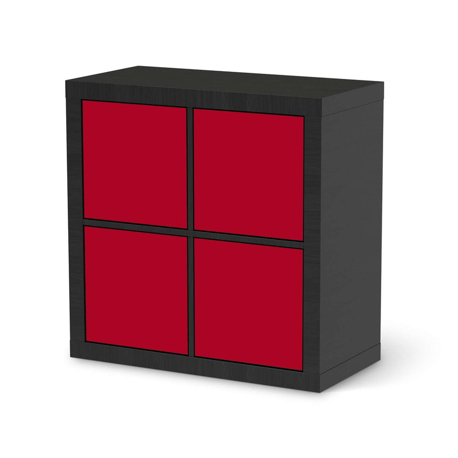 Klebefolie für Möbel Rot Dark - IKEA Kallax Regal 4 Türen - schwarz