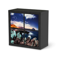 Klebefolie für Möbel Seaside - IKEA Kallax Regal 4 Türen - schwarz