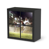 Klebefolie für Möbel Soccer - IKEA Kallax Regal 4 Türen - schwarz