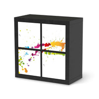 Klebefolie für Möbel Splash 2 - IKEA Kallax Regal 4 Türen - schwarz