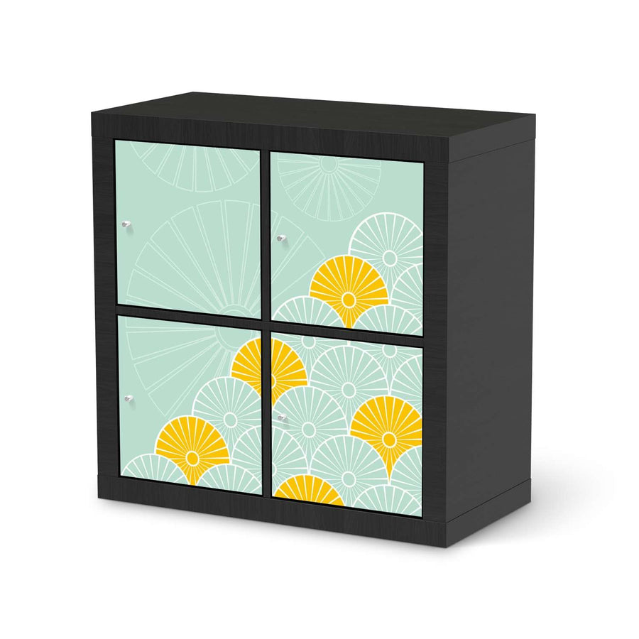 Klebefolie für Möbel Spring - IKEA Kallax Regal 4 Türen - schwarz