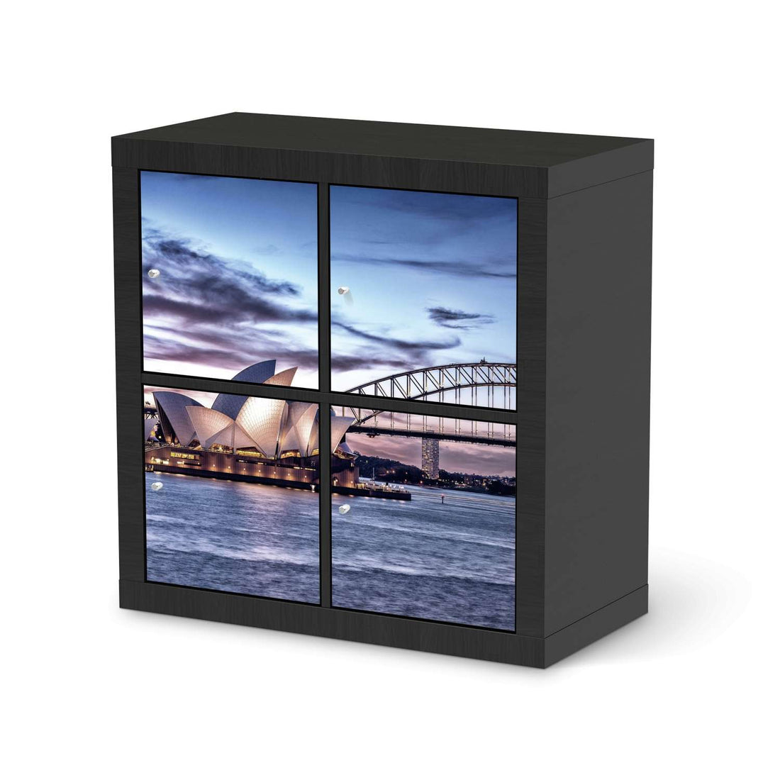 Klebefolie für Möbel Sydney - IKEA Kallax Regal 4 Türen - schwarz