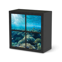 Klebefolie für Möbel Underwater World - IKEA Kallax Regal 4 Türen - schwarz