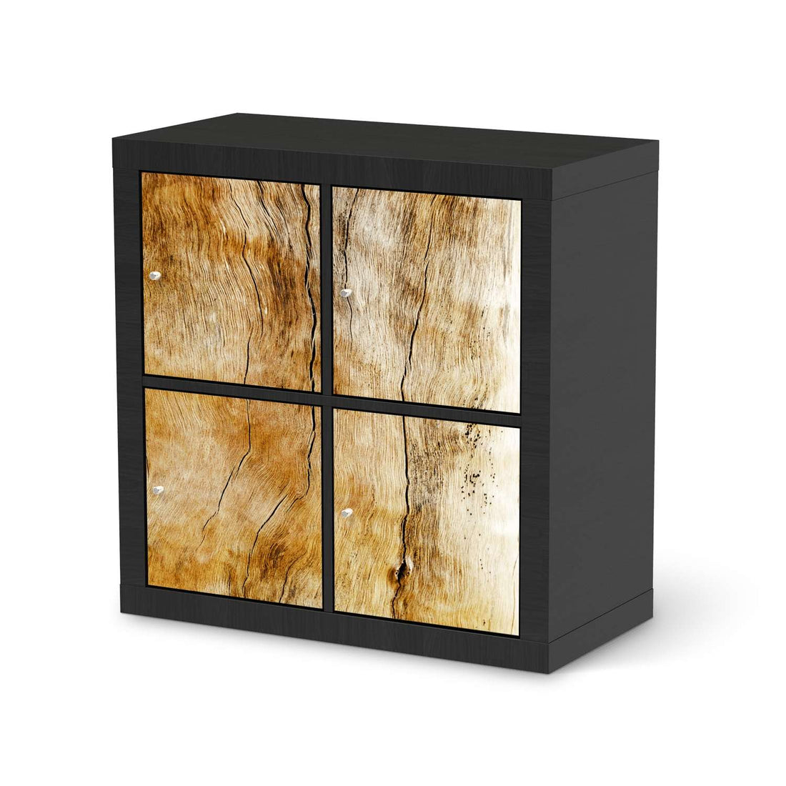 Klebefolie für Möbel Unterholz - IKEA Kallax Regal 4 Türen - schwarz