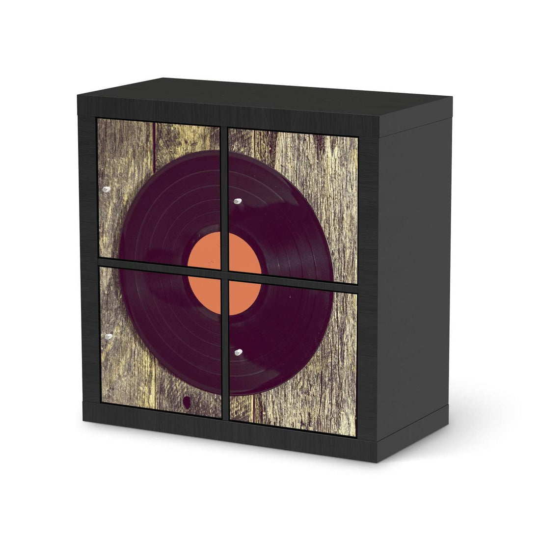 Klebefolie für Möbel Vinyl - IKEA Kallax Regal 4 Türen - schwarz